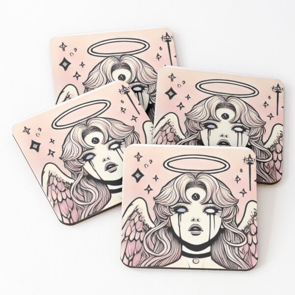 Item preview, "Crying Angel with Third Eye – Gothic Aesthetic Art" designed and sold by Kellieschic.