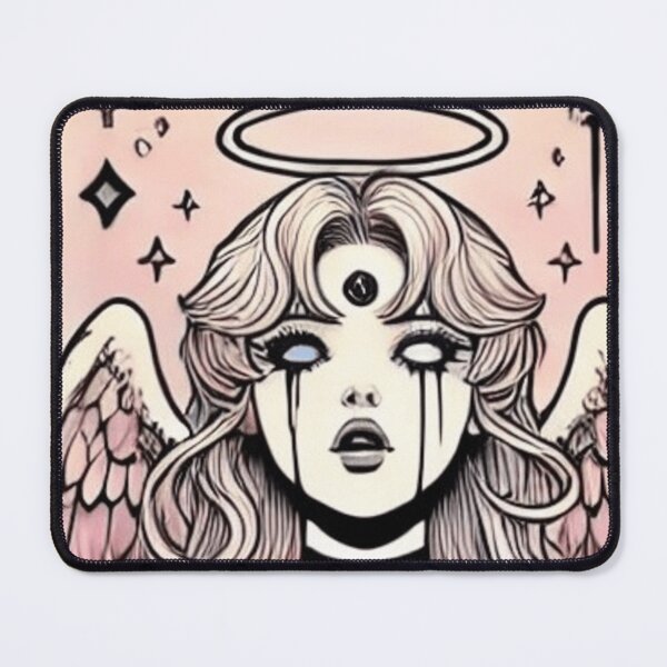 Item preview, "Crying Angel with Third Eye – Gothic Aesthetic Art" designed and sold by Kellieschic.