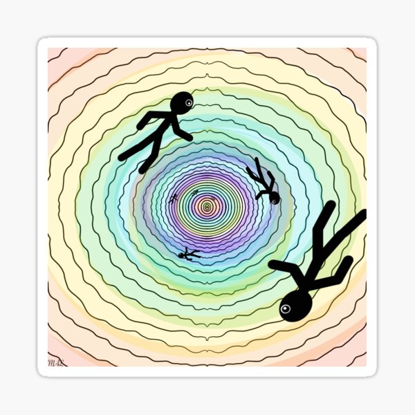 Item preview, Trippy stick people Rainbow Spiral Void designed and sold by Doodle&Wheel.