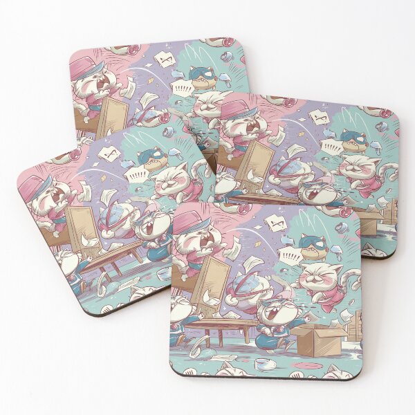 Item preview, Kawaii Chibi Cats Chaos – Cute Seamless Pattern for Merch designed and sold by Darrwea.