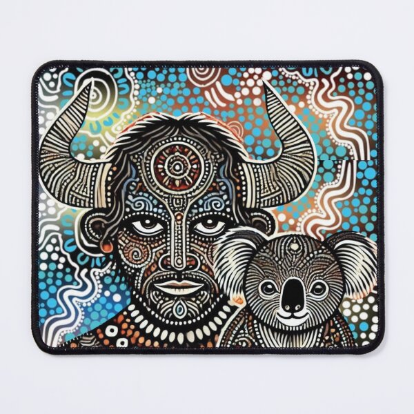 Item preview, Taurus Horned Man with Koala Aboriginal Dot Art designed and sold by Kjahli.