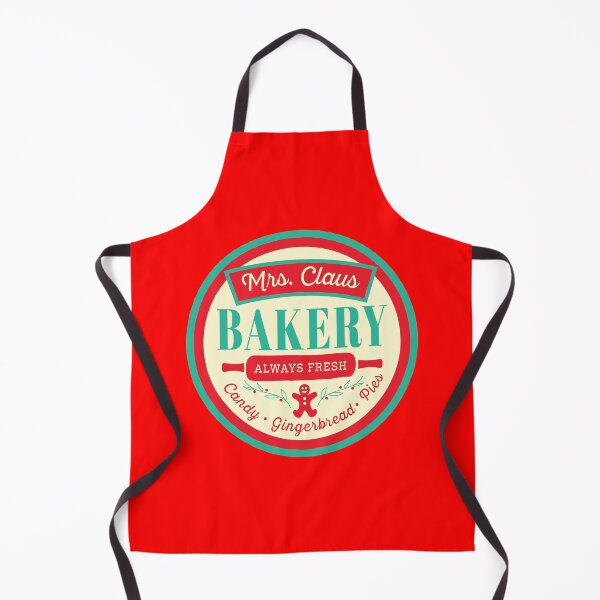 Item preview, Mrs Claus Bakery Christmas label design with cute Gingerbread and rolling pin designed and sold by Jdawnink.