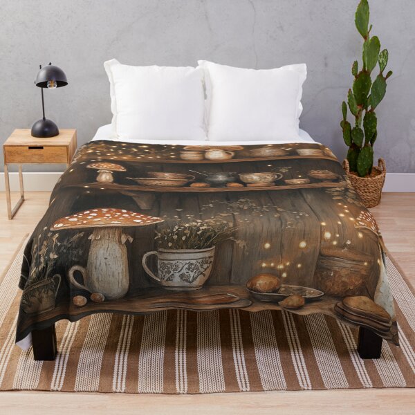 Item preview, magine sipping tea in a cottagecore dream kitchen designed and sold by SporeandCanvas.
