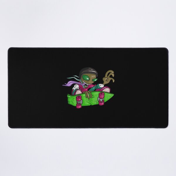 Item preview, Funny skater alien with tongue on a grey skateboard. designed and sold by Joncasmiart.