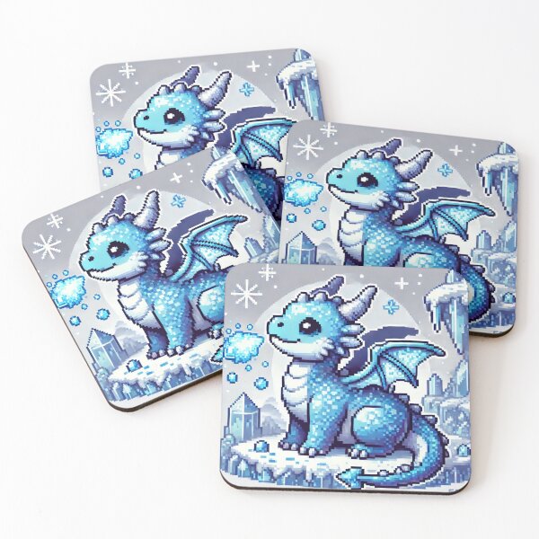 Item preview, Glacifang the Ice Dragon Pup – Pixel Pets RPG Series designed and sold by KMChronicles.