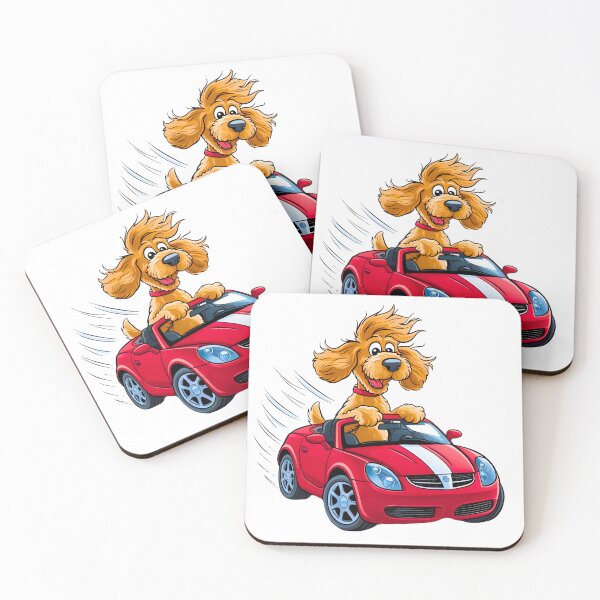 Item preview, Doodle Dog Joyride – Cute Cartoon Pup Cruising in a Convertible designed and sold by Fredster1966.