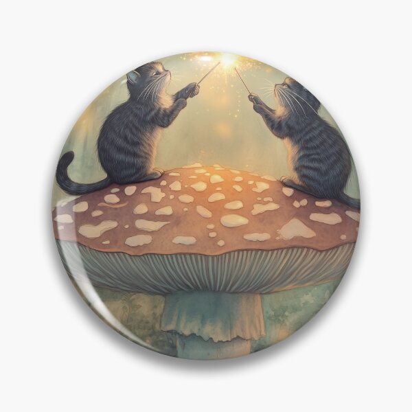 Item preview, Glowing Mushrooms & Gentle Magic: A Cat’s Secret Ritual designed and sold by SporeandCanvas.