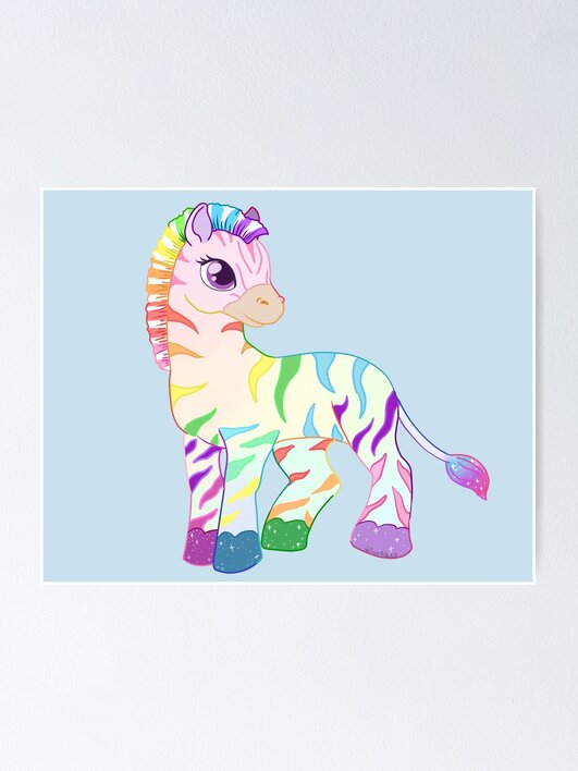Thumbnail 1 von 3, Poster, Regenbogenzebra designt und verkauft von PyroAshes.
