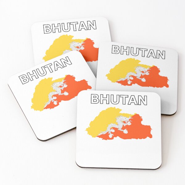 Item preview, Bhutan flag map designed and sold by atomstartup.