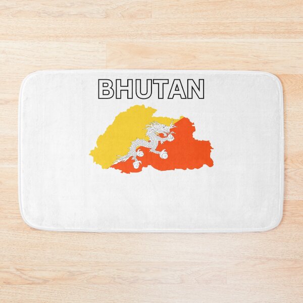 Item preview, Bhutan flag map designed and sold by atomstartup.