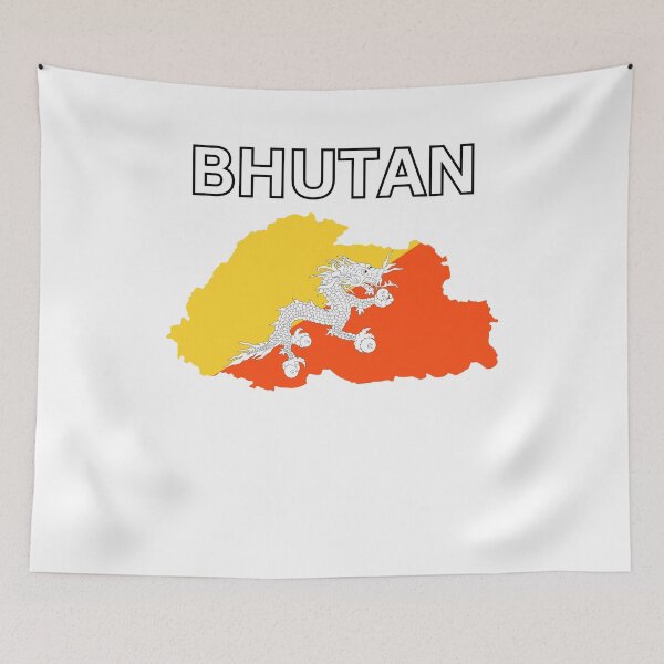 Item preview, Bhutan flag map designed and sold by atomstartup.