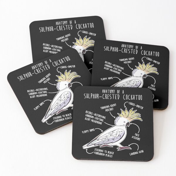 Item preview, Sulphur-Crested Cockatoo Parrot Anatomy designed and sold by Clara Hollins.