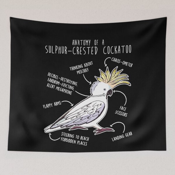 Item preview, Sulphur-Crested Cockatoo Parrot Anatomy designed and sold by Clara Hollins.