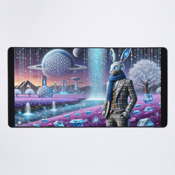 Item preview, A futuristic Cyborg Rabbit in Tweed suits 001L11P182TH6 designed and sold by OsirizyahDesign.
