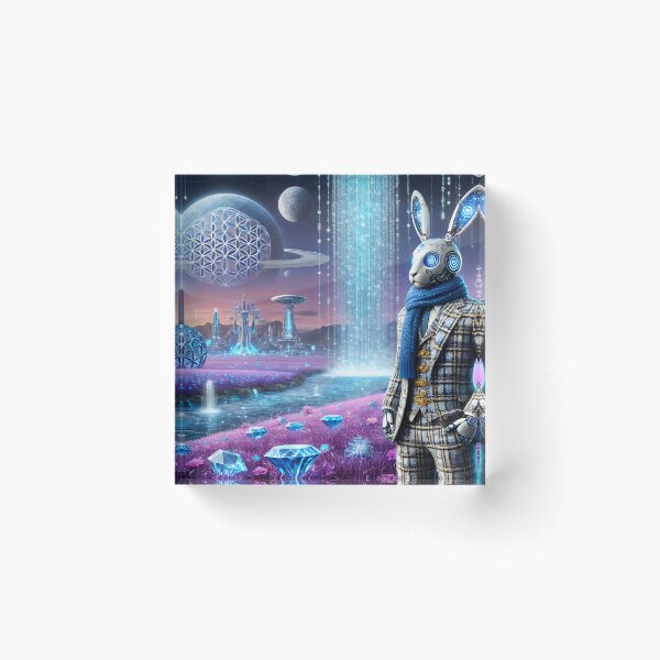 Item preview, A futuristic Cyborg Rabbit in Tweed suits 001L11P182TH6 designed and sold by OsirizyahDesign.