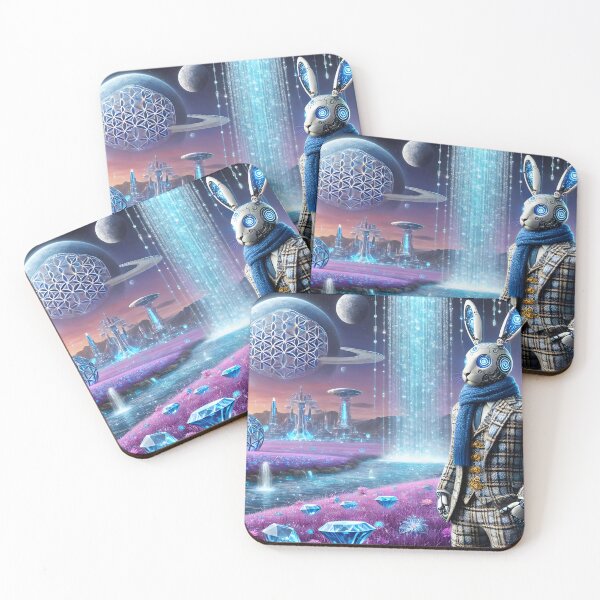Item preview, A futuristic Cyborg Rabbit in Tweed suits 001L11P182TH6 designed and sold by OsirizyahDesign.