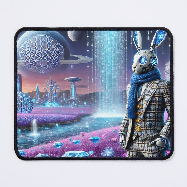 Item preview, A futuristic Cyborg Rabbit in Tweed suits 001L11P182TH6 designed and sold by OsirizyahDesign.
