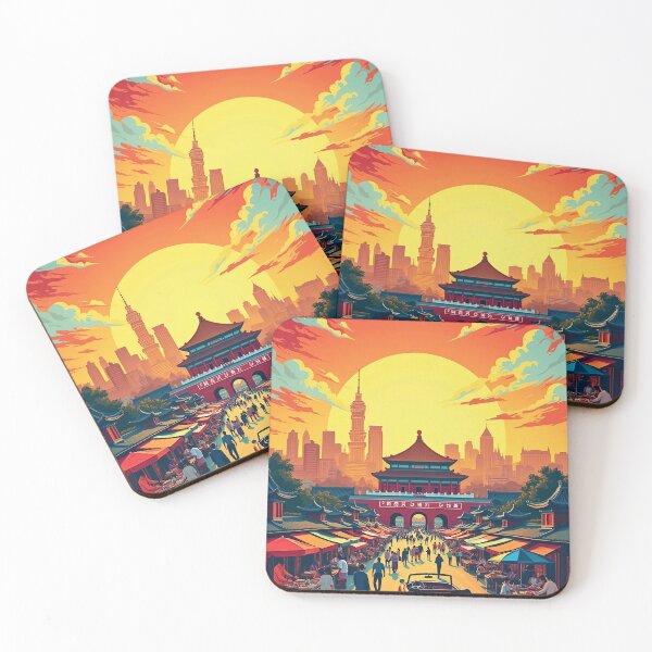 Item preview, Digital Retro Pop Art Poster of China | Vibrant Chinese Culture & Landmarks | Modern Art Design designed and sold by PaintedPixels01.