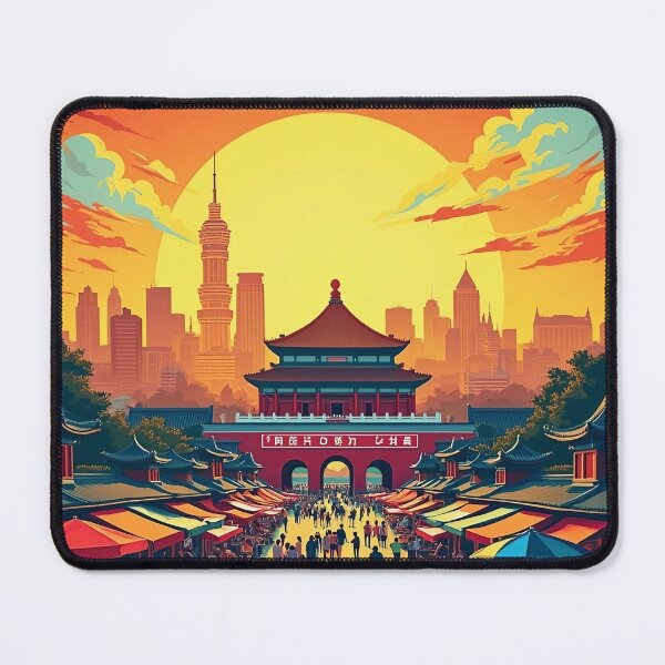 Item preview, Digital Retro Pop Art Poster of China | Vibrant Chinese Culture & Landmarks | Modern Art Design designed and sold by PaintedPixels01.