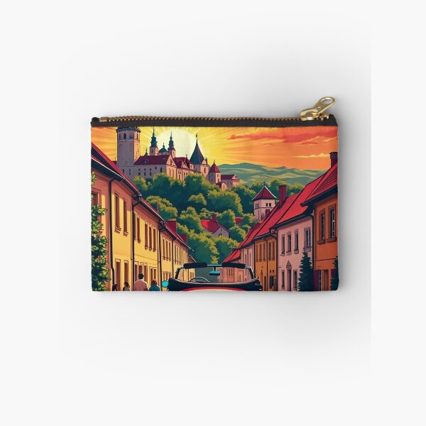 Item preview, Digital Retro Pop Art Poster of Vilnius | Vibrant Cityscape | Lithuanian Urban Art designed and sold by PaintedPixels01.