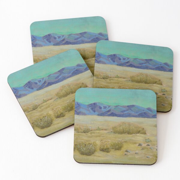 Item preview, Desert Scene with Mountains - Arthur Wesley Dow (American, 1857-1922). Oil on canvas designed and sold by The Nouveau Chateau.