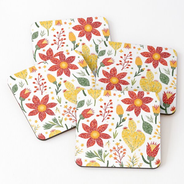 Item preview, Yellow Red Desert Flower Pattern designed and sold by Magnolia Valley Art.