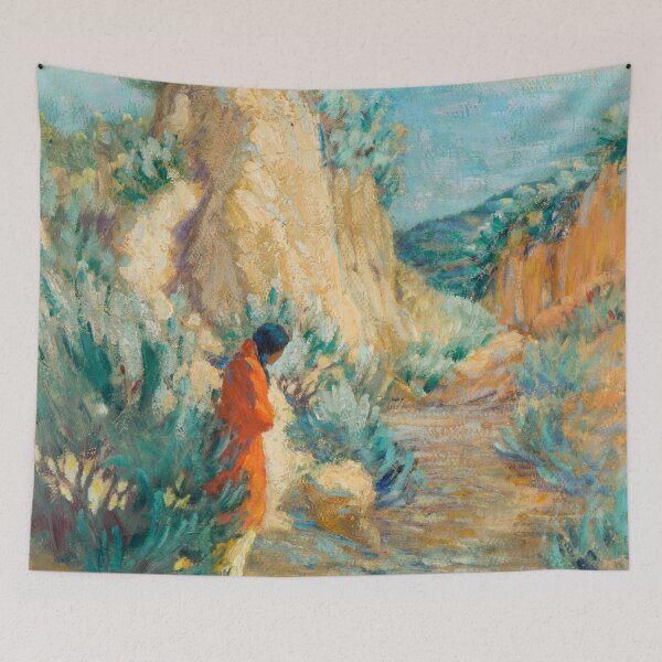 Item preview, Where Arroyas Meet, Taos - Blanche Grant (American, 1874-1948), 1921. Oil on canvasboard designed and sold by The Nouveau Chateau.