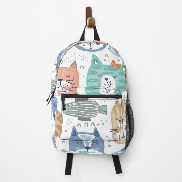 Item preview, Vector Seamless With Hand Drawn Colorful Cat Faces  designed and sold by vintageretrostyleshop.