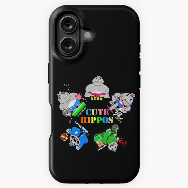 Vista previa del artículo con la obra «Lindos hipopótamos que trabajan duro», diseñado y vendido por Shirley cute art .