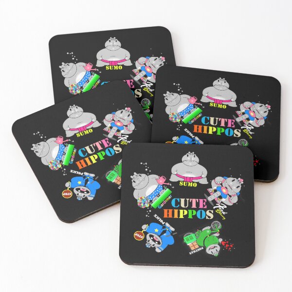 Item preview, Work-hard cute hippos  designed and sold by Shirley cute art .