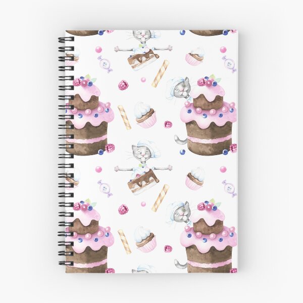 Item preview, Watercolor Seamless With Cat Character Sweets designed and sold by vintageretrostyleshop.
