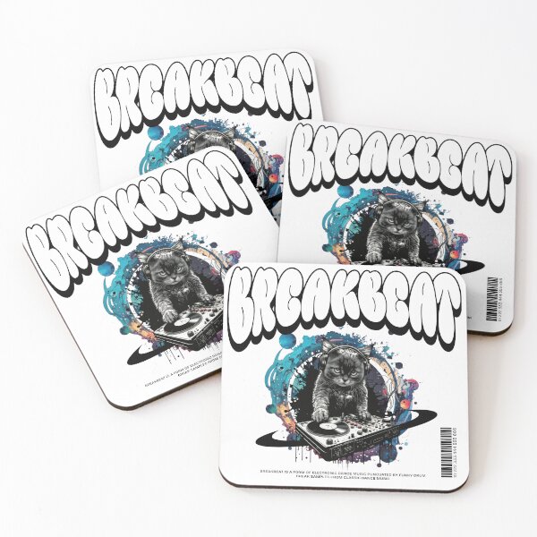 Item preview, BREAKBEAT  - Dj Meows Mix (Black)  designed and sold by Discothreadz.