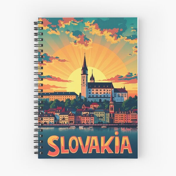 Item preview, Digital Retro Pop Art Poster of Slovakia | Colorful Cityscape & Landmarks | Slovakian Art designed and sold by PaintedPixels01.