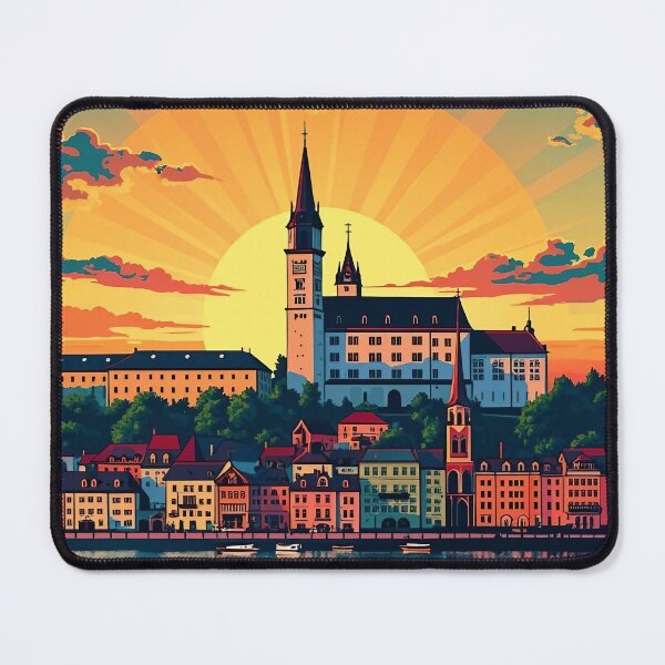 Item preview, Digital Retro Pop Art Poster of Slovakia | Colorful Cityscape & Landmarks | Slovakian Art designed and sold by PaintedPixels01.