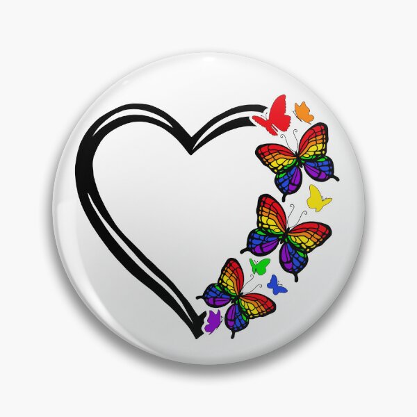Item preview, Rainbow Pride Flying Butterfly Heart  designed and sold by QueenS-Gallery.
