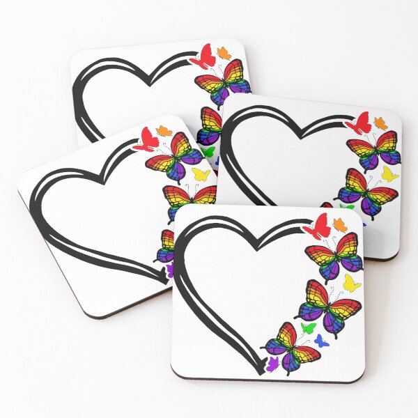 Item preview, Rainbow Pride Flying Butterfly Heart  designed and sold by QueenS-Gallery.