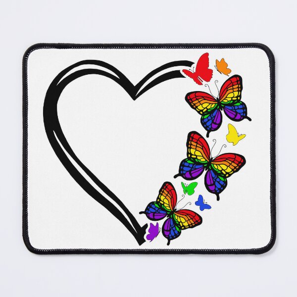 Item preview, Rainbow Pride Flying Butterfly Heart  designed and sold by QueenS-Gallery.