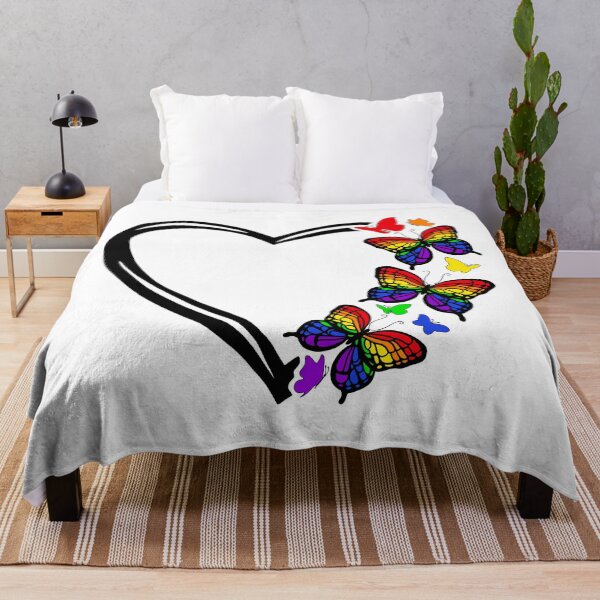 Item preview, Rainbow Pride Flying Butterfly Heart  designed and sold by QueenS-Gallery.