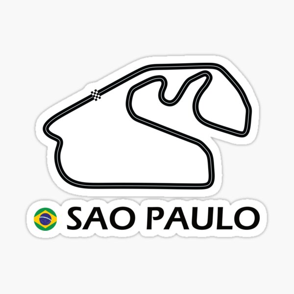 Item preview, Autodromo Jose Carlos Pace F1 Track Outline Sticker designed and sold by SEF Designs.