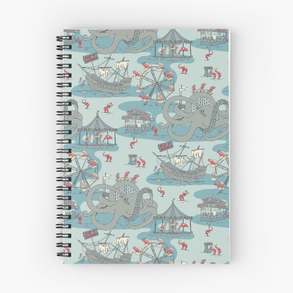 Item preview, Shrimp Fair - Whimsical Underwater Carnival in Blue and Gray designed and sold by somecallmebeth.