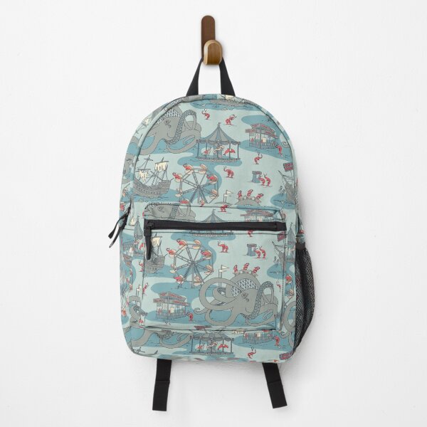 Item preview, Shrimp Fair - Whimsical Underwater Carnival in Blue and Gray designed and sold by somecallmebeth.