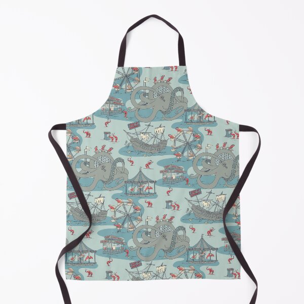 Item preview, Shrimp Fair - Whimsical Underwater Carnival in Blue and Gray designed and sold by somecallmebeth.
