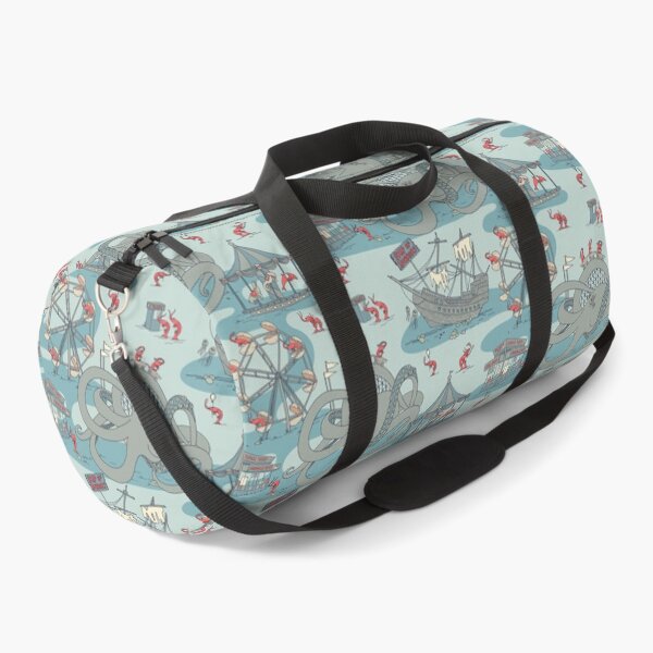 Item preview, Shrimp Fair - Whimsical Underwater Carnival in Blue and Gray designed and sold by somecallmebeth.