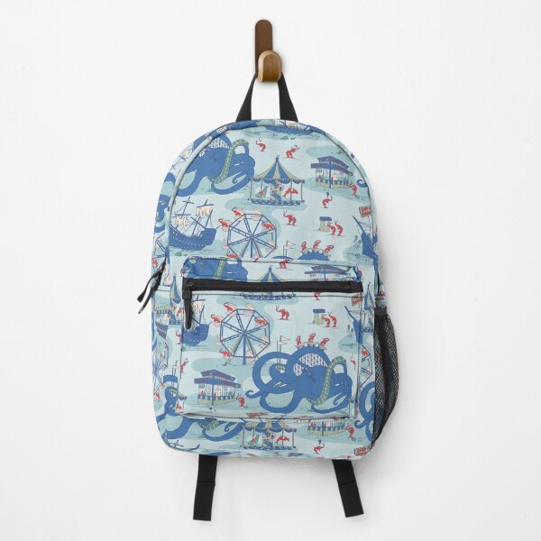Item preview, Shrimp Fair - Whimsical Underwater Carnival in Blue and Red designed and sold by somecallmebeth.