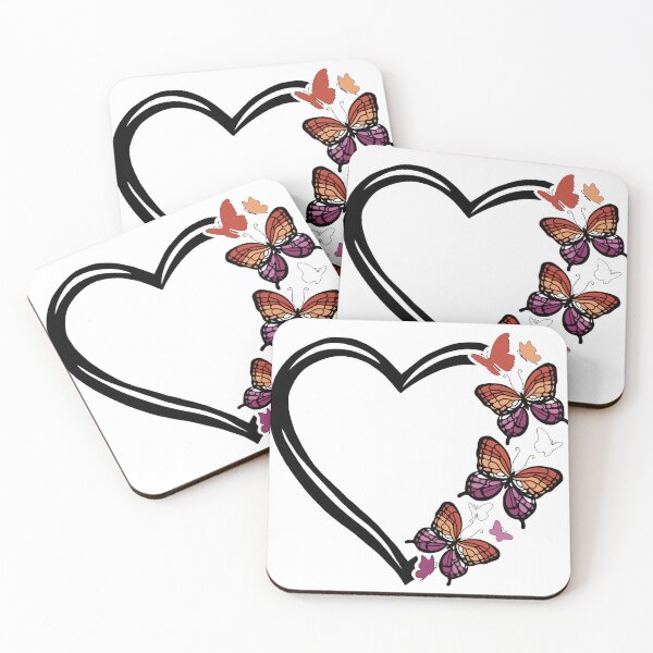 Item preview, Lesbian Pride Flying Butterfly Heart  designed and sold by QueenS-Gallery.