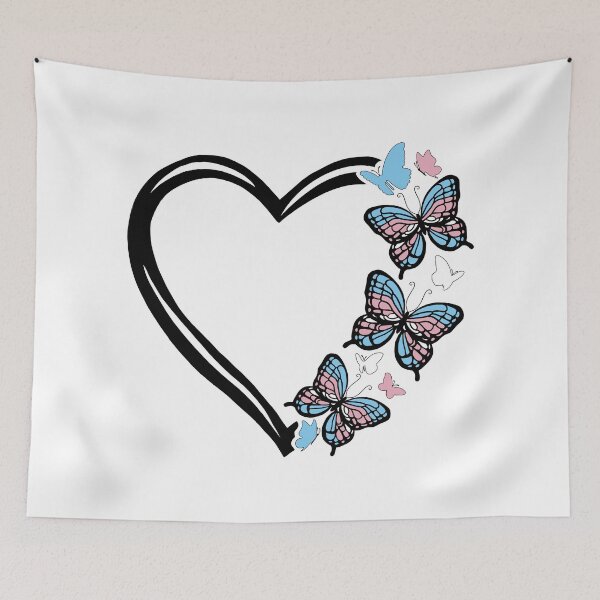 Item preview, Trans Pride Flying Butterfly Heart  designed and sold by QueenS-Gallery.