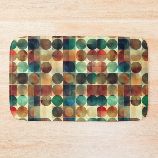 Item preview, Abstract Geometric Retro Pattern – Circles & Squares designed and sold by Kybruno's Creations.