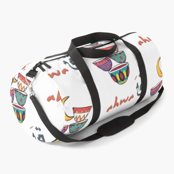Item preview, قهوة بالعربي فنجان القهوة مع هال تقهوى - Stacked Qahwa Cups | Colorful Patterns, Crescent Moon & Arabic Script designed and sold by FUNqoosh.