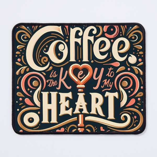 Item preview, Coffee is the Key to My Heart, typography designed and sold by maxmaj.