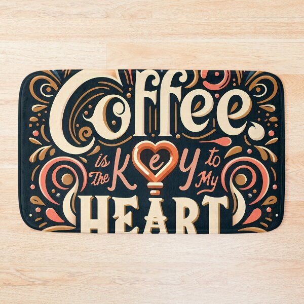 Item preview, Coffee is the Key to My Heart, typography designed and sold by maxmaj.